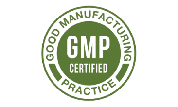 GMP certified manufacturing badge representing quality production standards